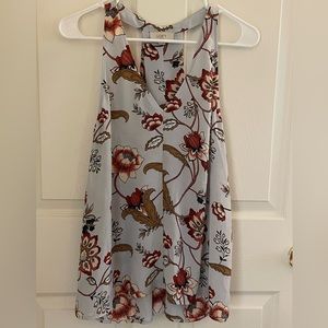 LOFT Blue Floral Tank Top